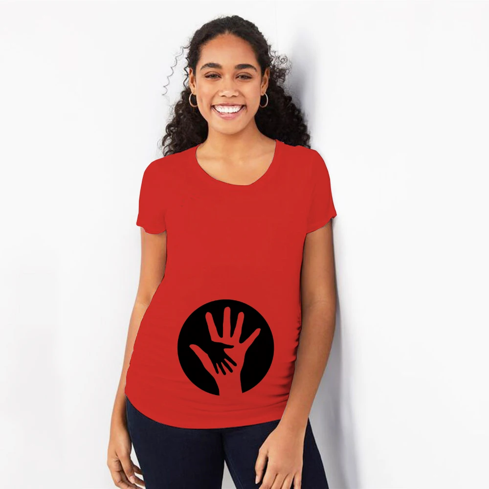 Летняя забавная Футболка для беременных Одежда Детская футболка с ручным