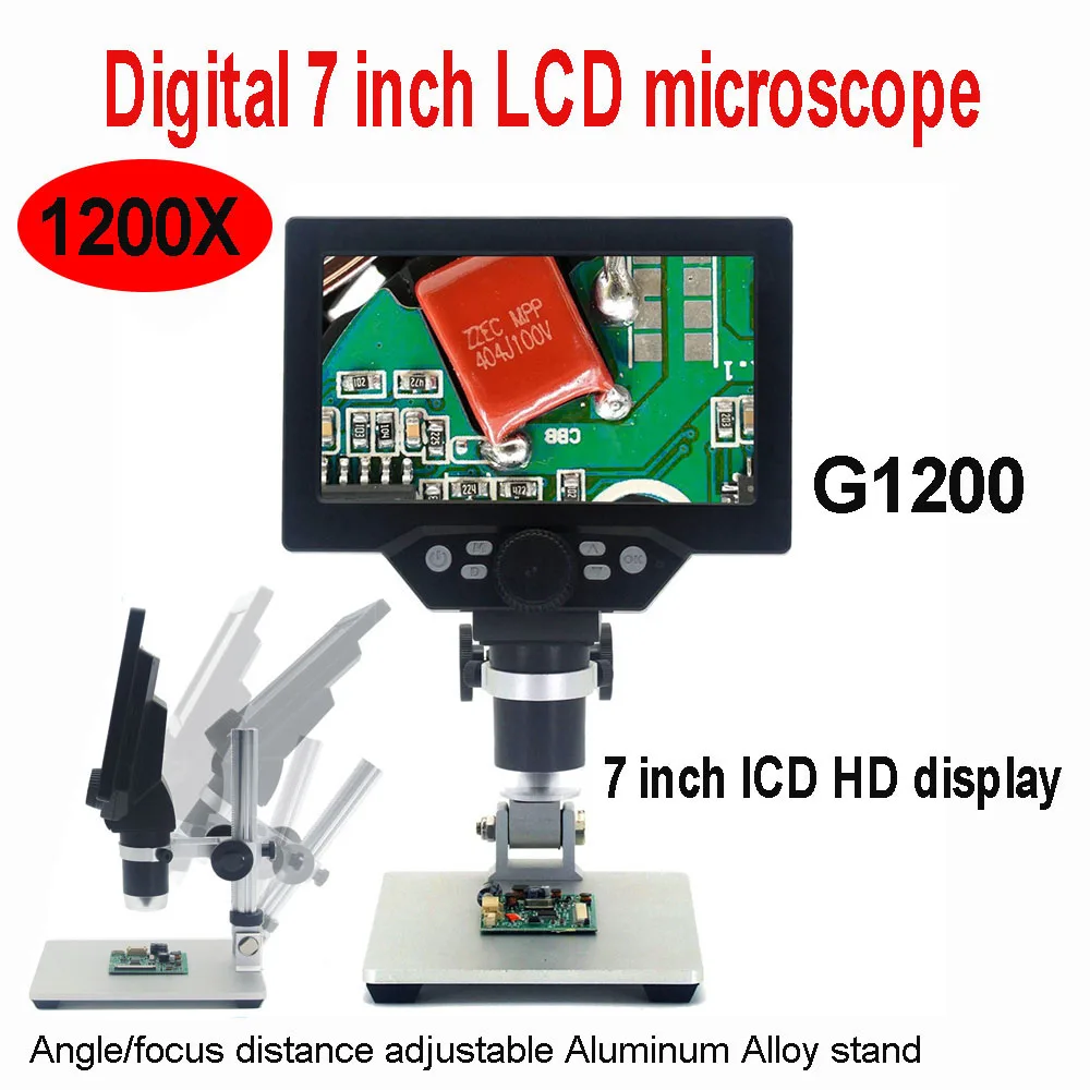 600x digital microscope electronic video microscope 4 3 inch hd lcd soldering microscope phone repair magnifier metal stand free global shipping