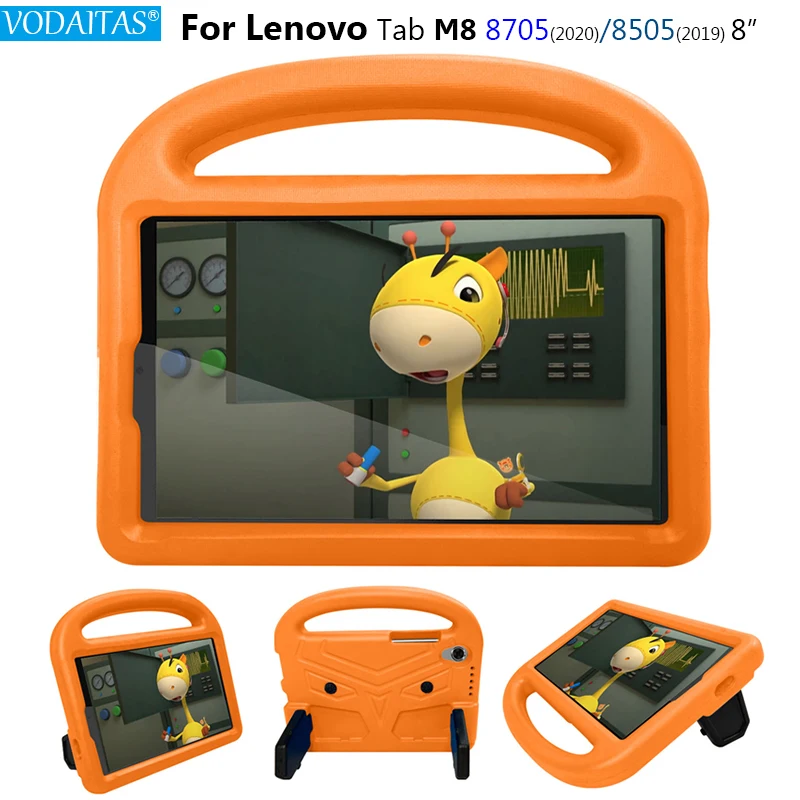 

Для планшета Lenovo Tab M8 HD FHD 2019 2020 ТБ-8505F TB-8705F чехол EVA пена портативный ручной держатель дети Безопасный противоударный подставка чехол для пла...