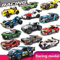 4in1 city speed champion technical sports car building block super racers vehicle truck bricks diy educational toy for children