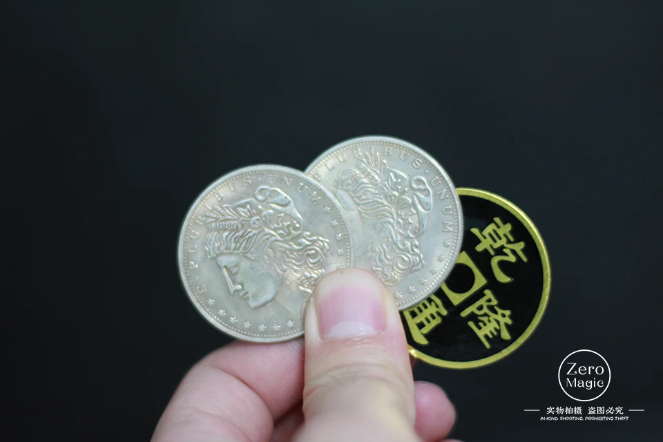 Супертройная монета Double Face (полудоллар или морганский доллар) от Johnny Wong Coin