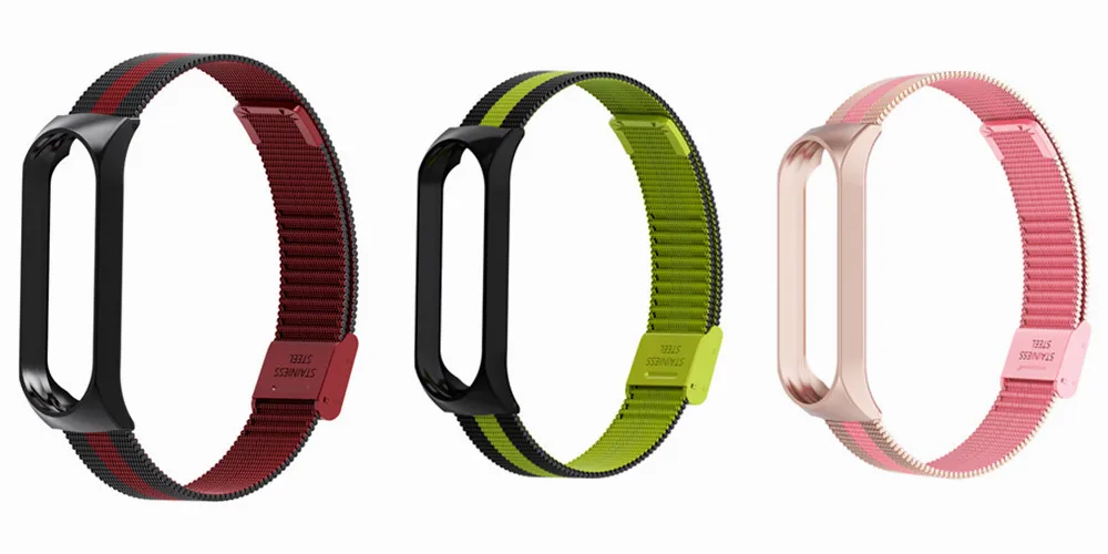 Mi Band 2 3 4 ремешок для Xiaomi mi Band 2 3 4 браслет из нержавеющей стали