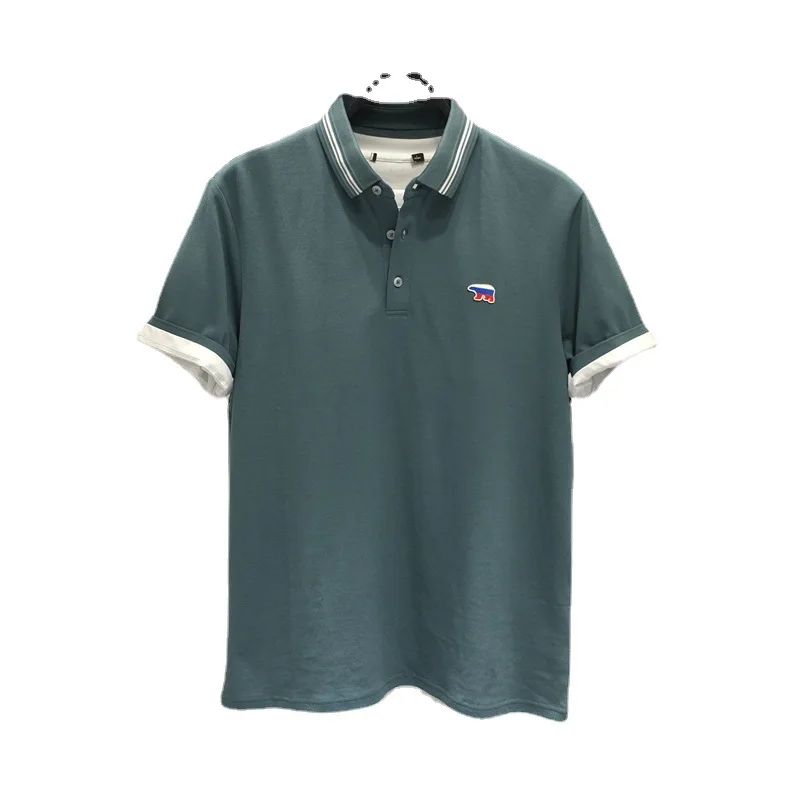 

2021 Summer Polo Shirt Men's Fashion Cartoon Letter Business Casual T-shirt