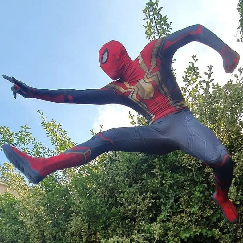 2021 г. костюм Spyboy железного цвета No Way Home косплей лайкра спандекс на Хэллоуин