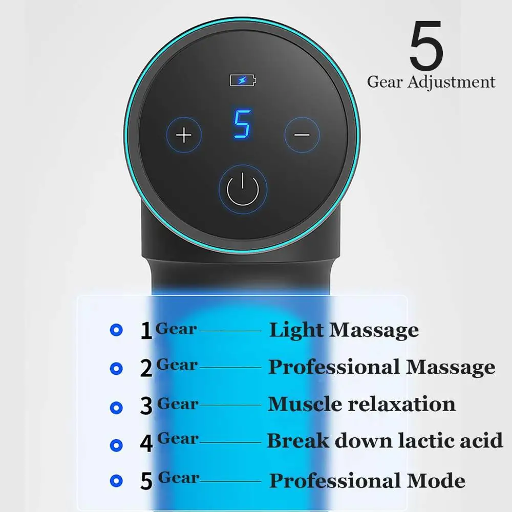 Новые массажные пистолеты с сенсорным экраном 6 головок массажер для мышц ЖК