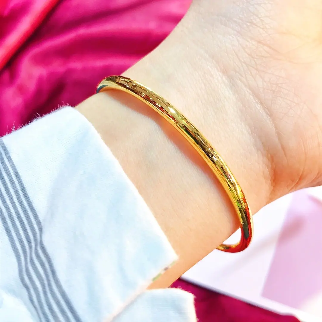 

HX 24K Pure Gold Bracelet Real 999 Solid Gold Bangle Upscale Beautiful Romantic Trendy Classic Jewelry Hot Sell New 2020