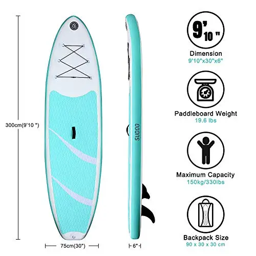 Доска для серфинга SUP Paddle 6 "толстая доска с веревкой безопасности ног надувная