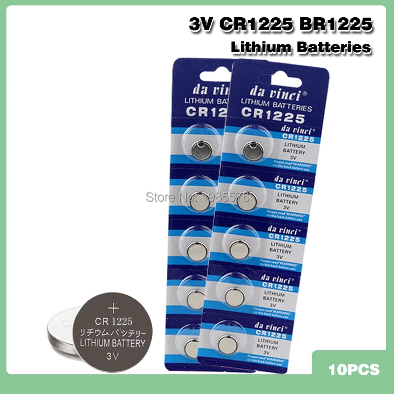 

10pieces 3 V CR1225 Coin Batteries LM1225 BR1225 ECR1225 KCR1225 For Electronic Instrument Remote Control Electronic Scale