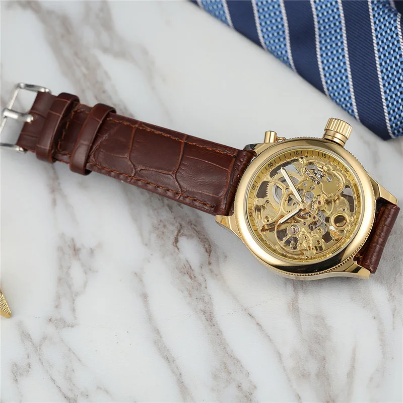 FORSINING автоматические механические мужские наручные часы военные спортивные