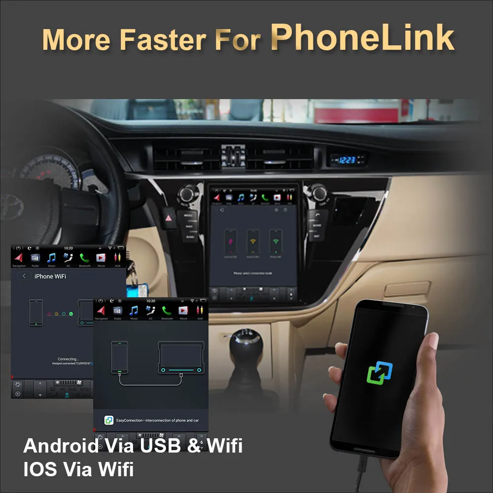 Автомобильный GPS-навигатор с вертикальным экраном в стиле Tesla Android 9 0 для TOYOTA COROLLA