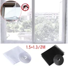 Сетка для защиты от комаров, самоклеящаяся Съемная моющаяся Тюлевая Пылезащитная сетка с лентой, 1,5x2 м1,3x1,5 м, лето