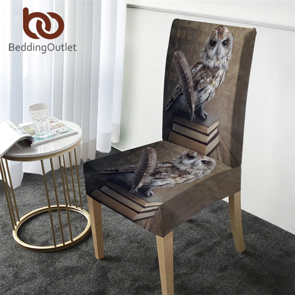 Постельные принадлежности стул с совами чехол 3D книги из спандекса животное для