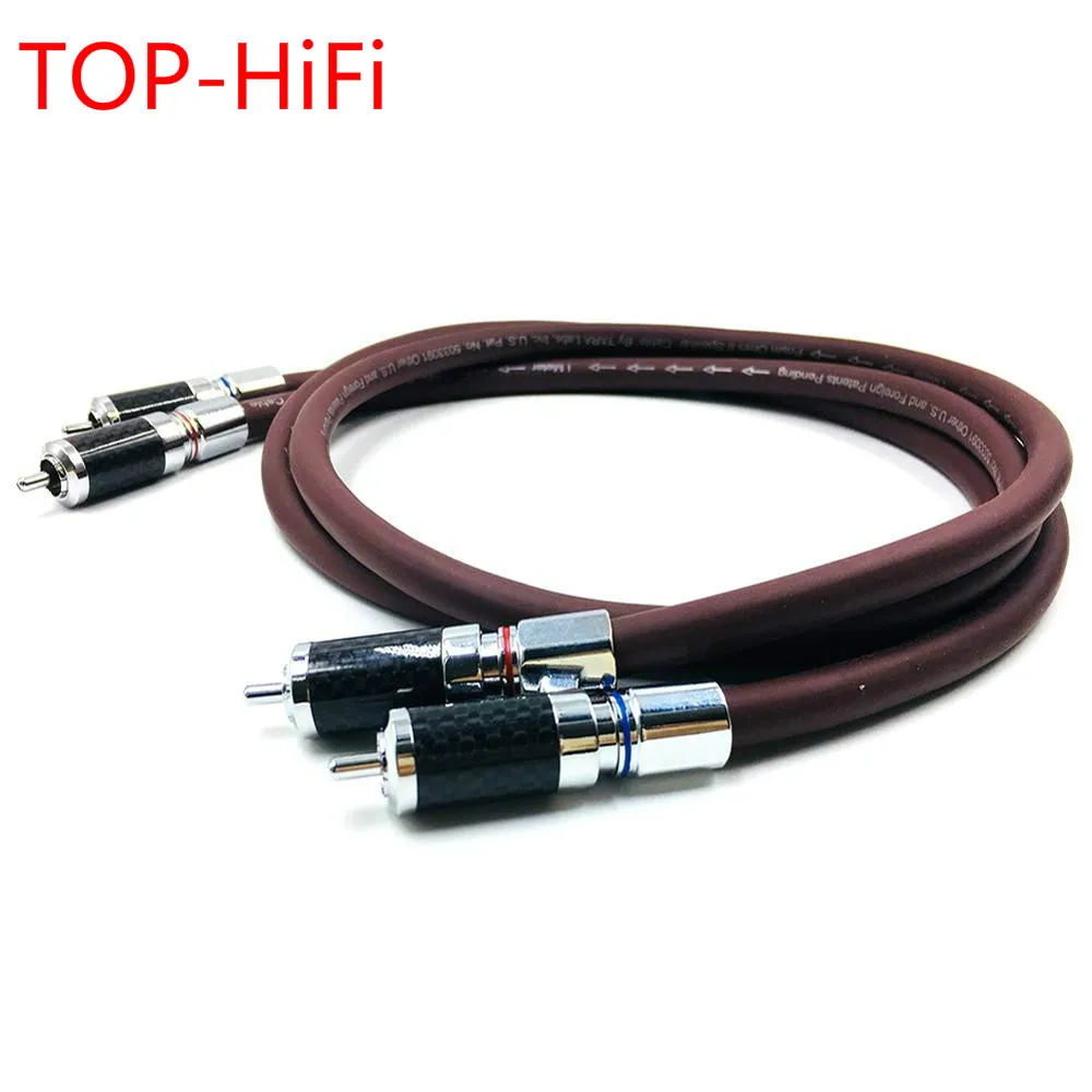 

TOP-HiFi Pair 2RCA Male Cable RCA Reference Interconnect Audio Cable Rhodium plated PLUG for TARA Labs Prism OMNI 2 Wire