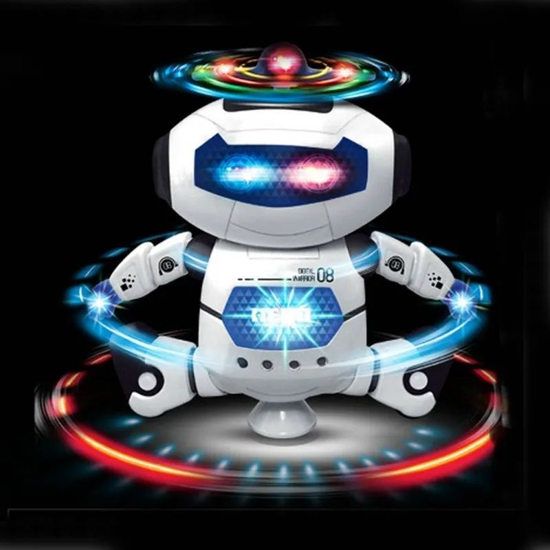 [Funny] Multi-function Stunt Kid robot Superhero Dance Electric Rotating dancing Robot With Light Music Musical Toy baby gift | Игрушки и