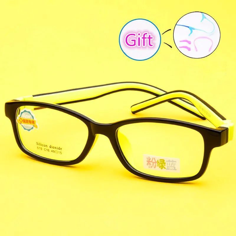 Гибкие брендовые Детские оптические очки цельные защитные Плоские зеркальные