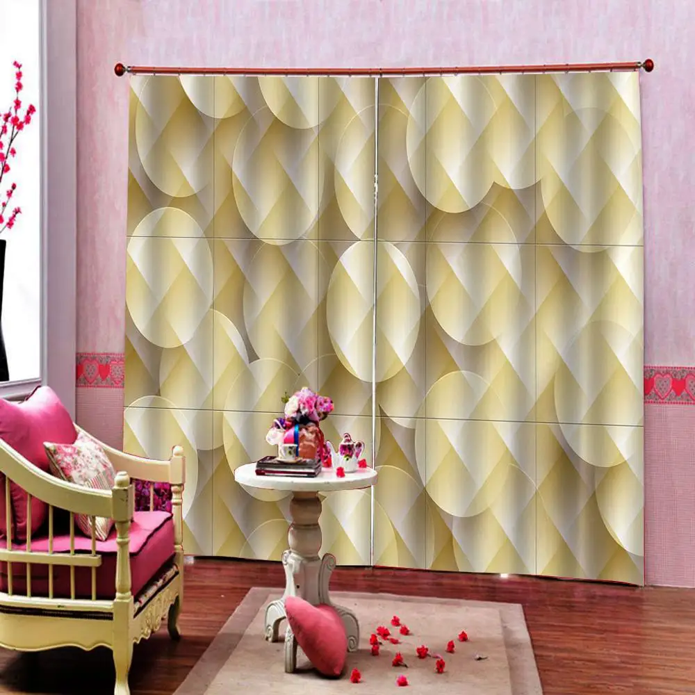 

stereoscopic luxury curtains for living room geometric home curtains Blackout curtains print painting