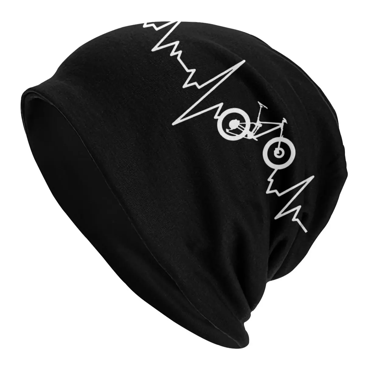 

Mountain Bike Heartbeat Bonnet Hat Goth Street Skullies Beanies Hat for Men Women Adult Winter Knitted Hat Warm Unisex Cap