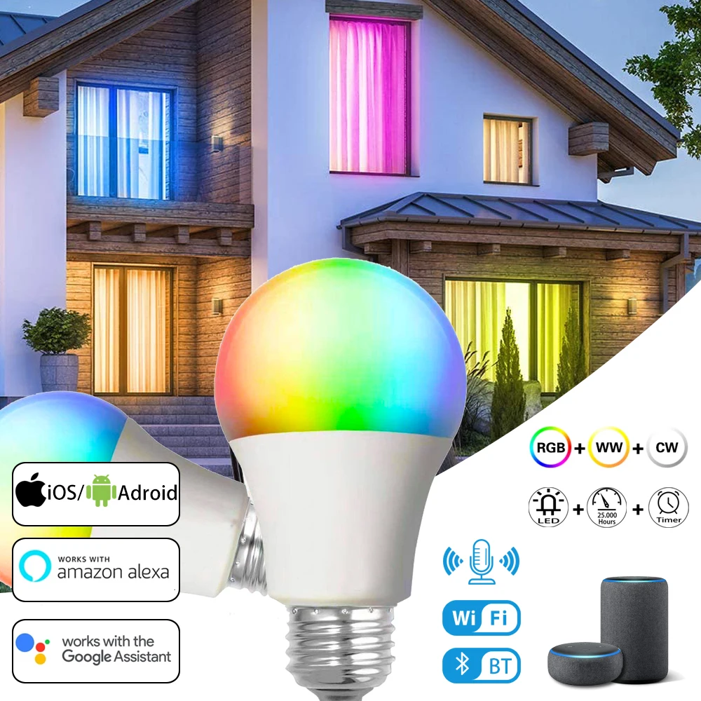 Беспроводная смарт-лампа с Bluetooth 4 0 домашняя лампа волшебная RGB + W CW