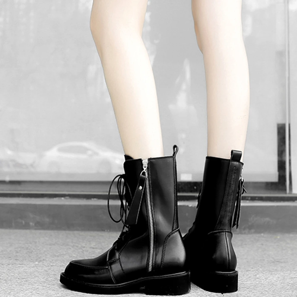 

Sarairis 2020 Hot Sale Genuine Cow Leather Ankle Boots Woman Shoes Zip Up Square Heels Spring Autumn Office Comfy Boots Ladies