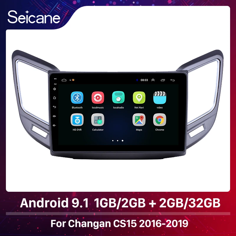 

Автомагнитола Seicane, 9 дюймов, 2.5D, GPS, HD экран, Android 9,1 для Changan CS15 2016 2017 2018 2019 с поддержкой WiFi, Автомобильный видеорегистратор OBDII