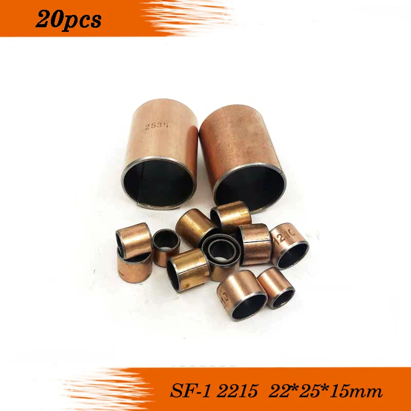 

SF-1 2215 Oilless bush DU Self-lubricating bushing Sintered bush Size 22*25*15mm sliding bearing