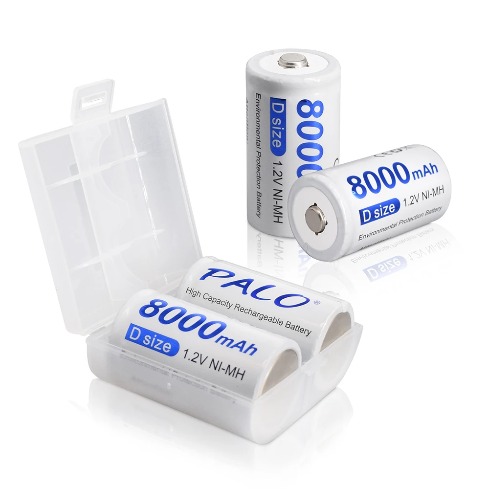 PALO 1.2V D Size 8000mAh R20 Rechargeable Battery NIMH Cell Batteries for Toys Radio Microphone Gas Cooker | Электроника
