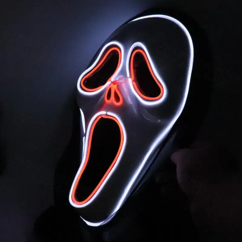 Маска для Хэллоуина светодиодный светильник светящаяся маска ужаса Джокера