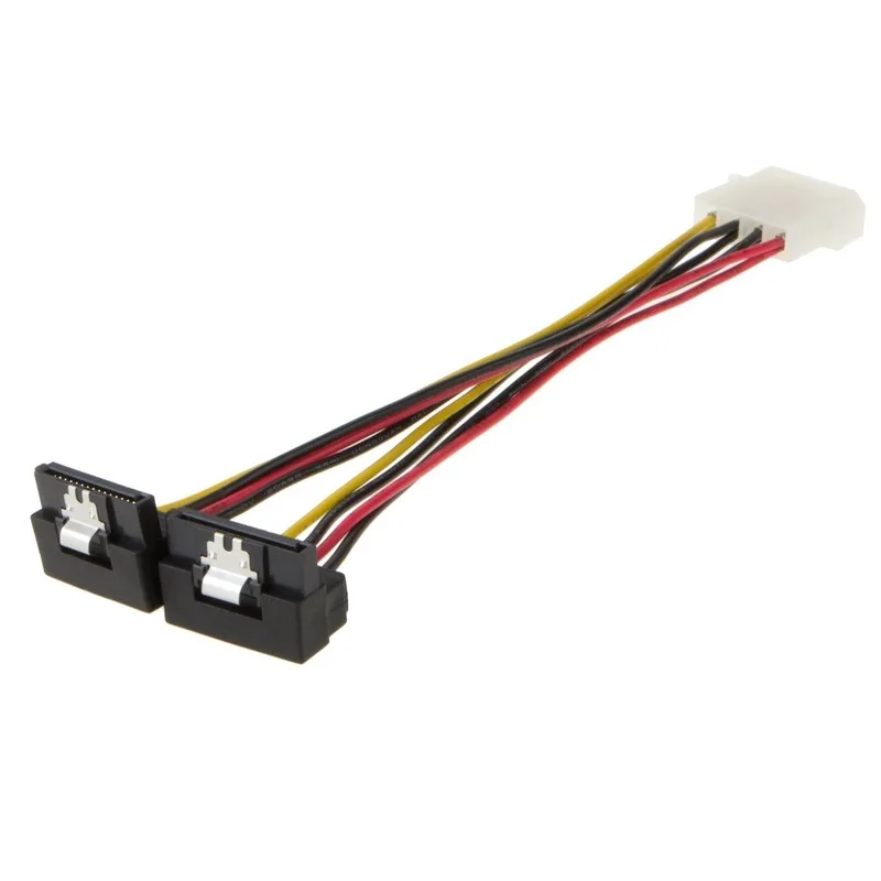 Molex to SATA [2 Pack] 6 дюймовый 4 Pin до 2 x 15 Вниз угол Женский кабель питания| |