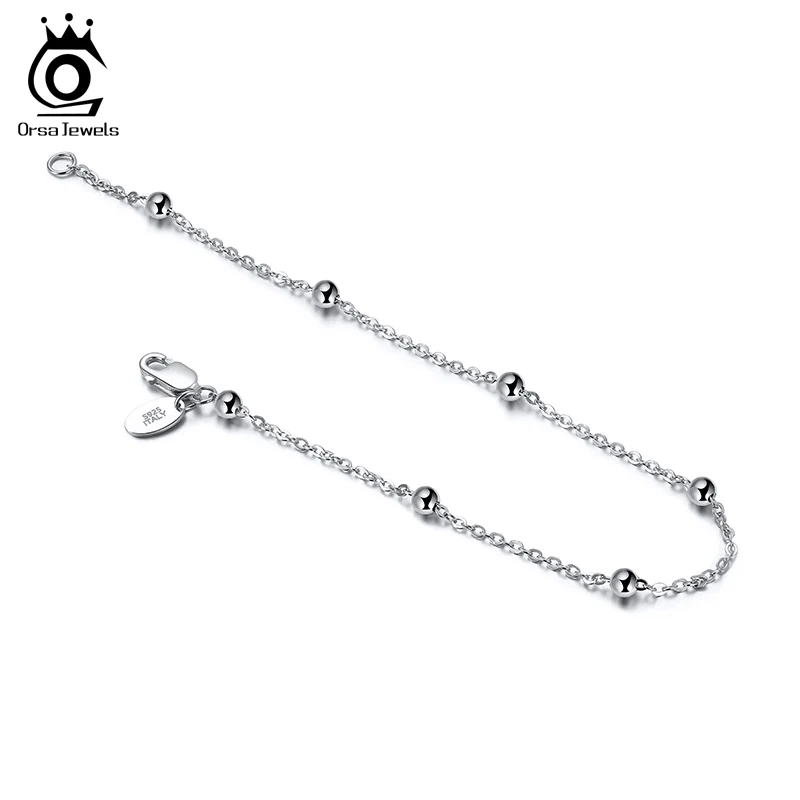 Браслет-цепочка из серебра 925 пробы с круглыми звеньями 2 0 мм