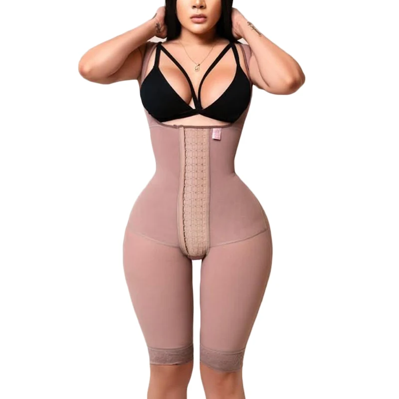 корсет Corset Open Bust Tummy Control Fajas Colombianas Skims Bodysuit Adjustable Hook And Eye Front Closure Women Shapewear