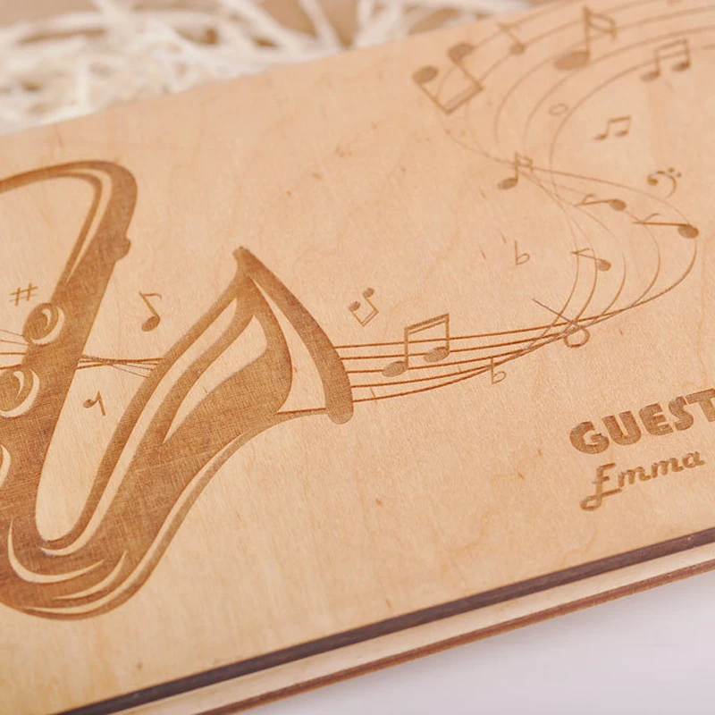 Музыкальная деревянная Свадебная Гостевая книга персонализированная на заказ