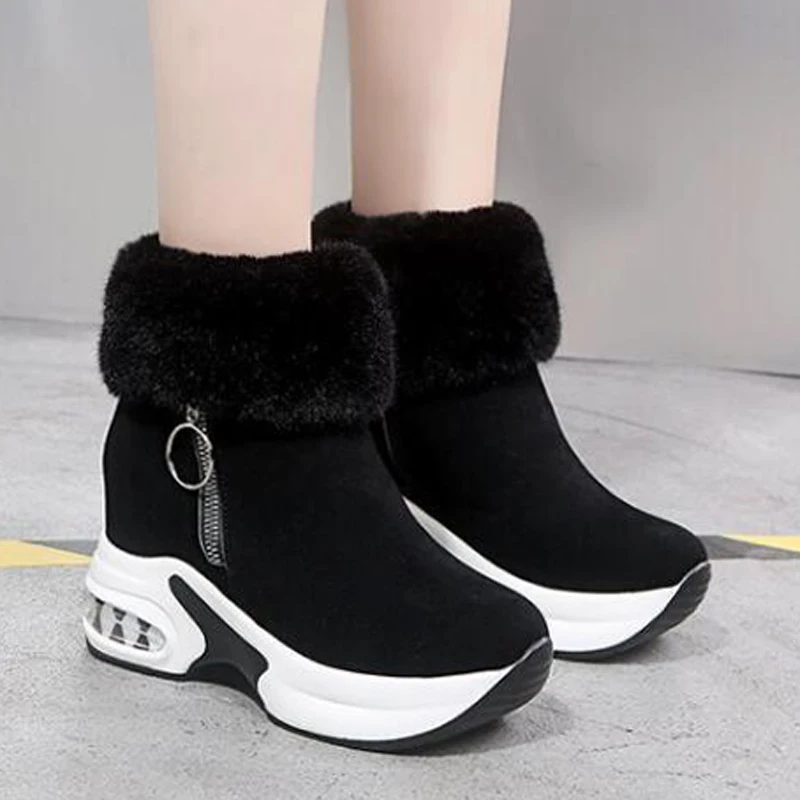 

Ladies Conceal Height Increasing Platform Snow Boots Women Winter High heels Wedges Ankle Boots Shoes Botas Invierno Mujer