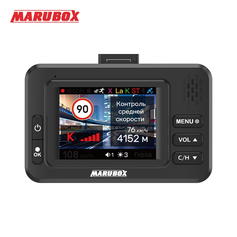 MARUBOX радар-детектор 3 в 1 Автомобильный видеорегистратор с GPS HD1920P записывающая