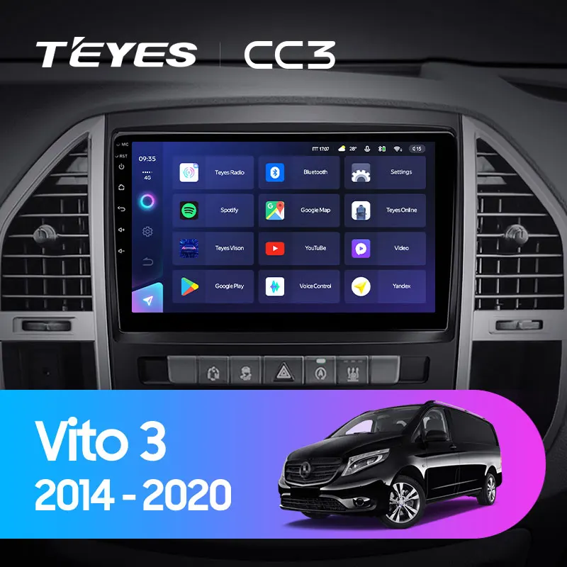 TEYES CC3 Штатная магнитола For Мерседес Вито W447 Mercedes Benz Vito 3 2014 - 2020 до 8-ЯДЕР 6 + 128ГБ 27EQ DSP