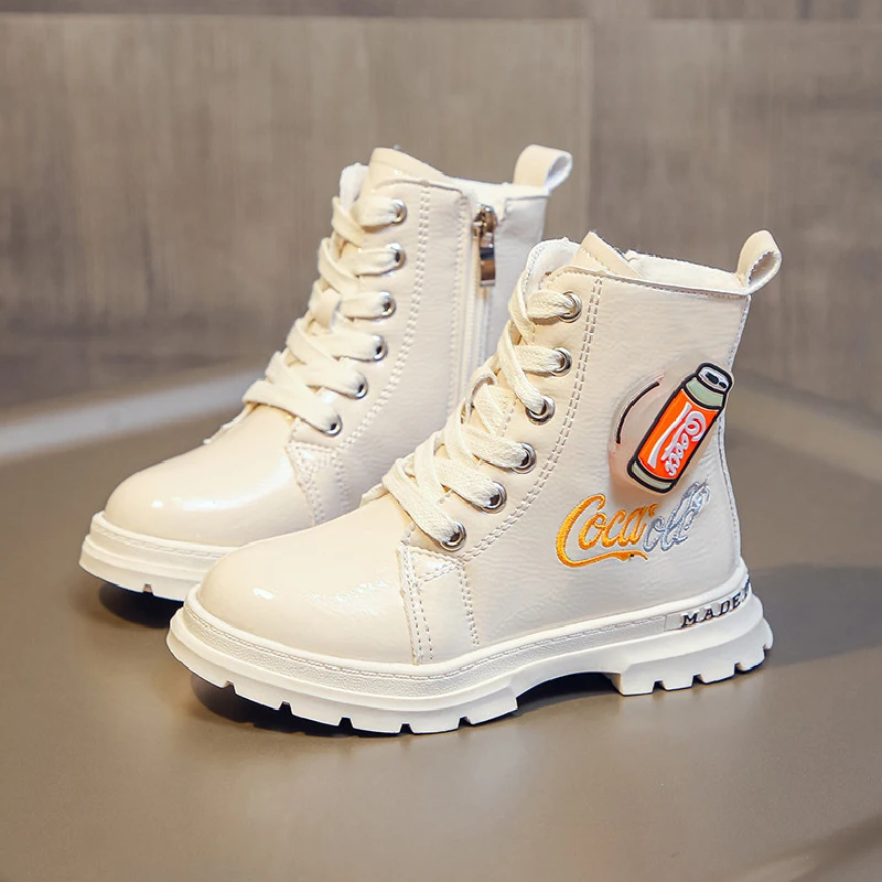 

Children Ankle Boots LED Kids Girls Martin Boots Casual Autumn Winter Leather School Boy Shoes Fashion Snow Boots 2020 New