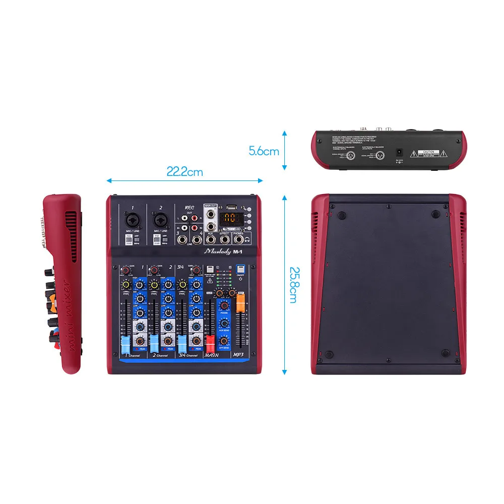 Muslady M 1 4 канальный цифровой смеситель микшерный пульт с реверберации эффекты BT