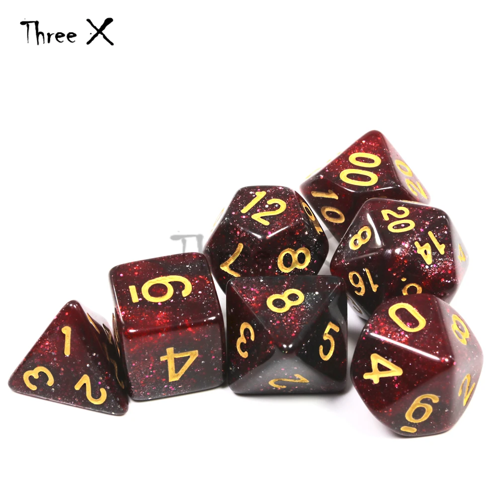 Забавный 6 цветов Творческий Вселенная Галактика кости набор D4-D20 с таинственным