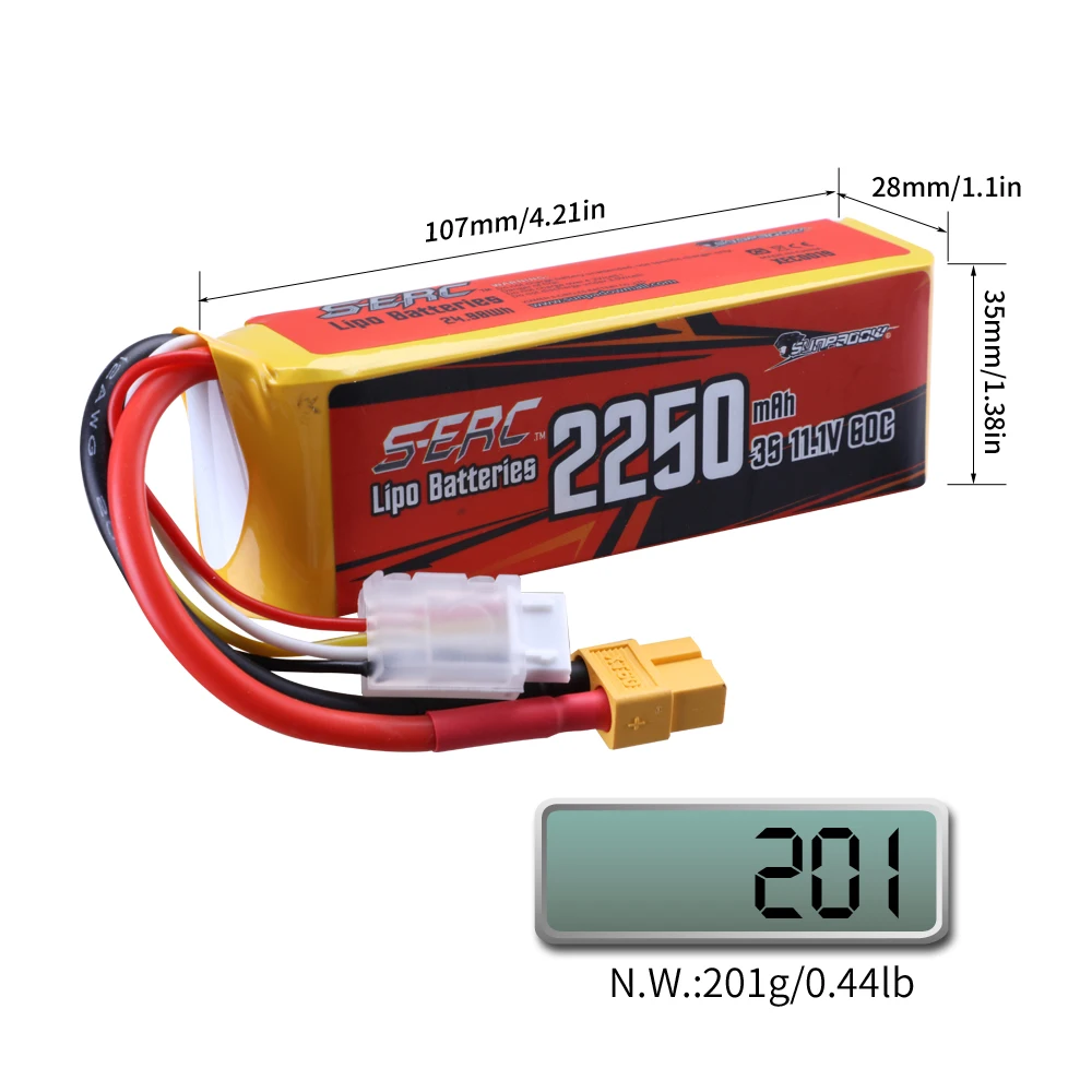 sunpadow 111 в 3s rc lipo аккумулятор 60c 70c 2250 мач с ра