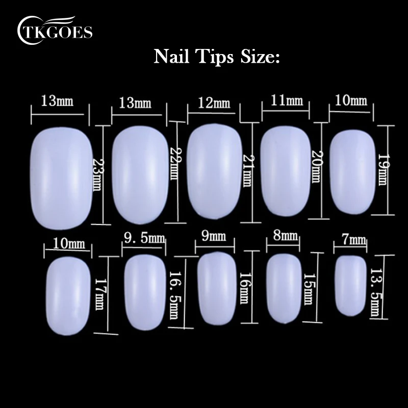 600 шт. в упаковке короткие круглые прозрачные белые натуральные Типсы для