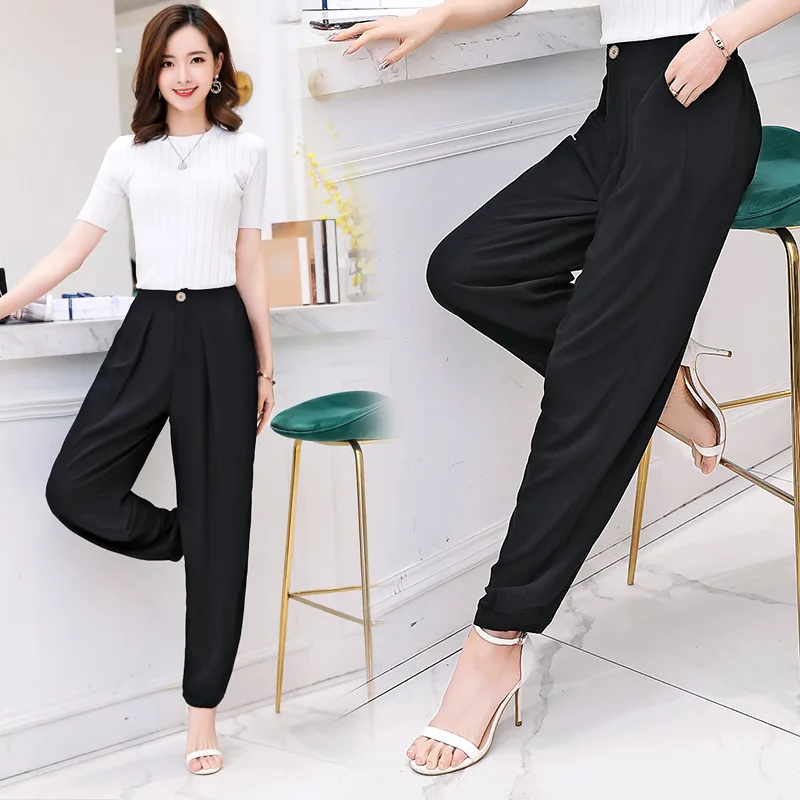 Летние женские брюки султанки 2020 весенние повседневные винтажные Женские из