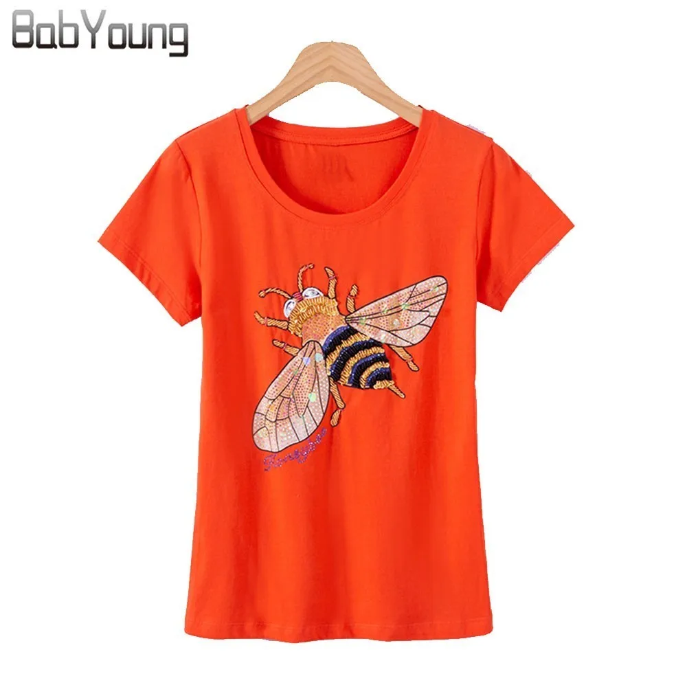 BabYoung женские летние топы футболки пчелы футболка с рисунком Детская Хлопковая