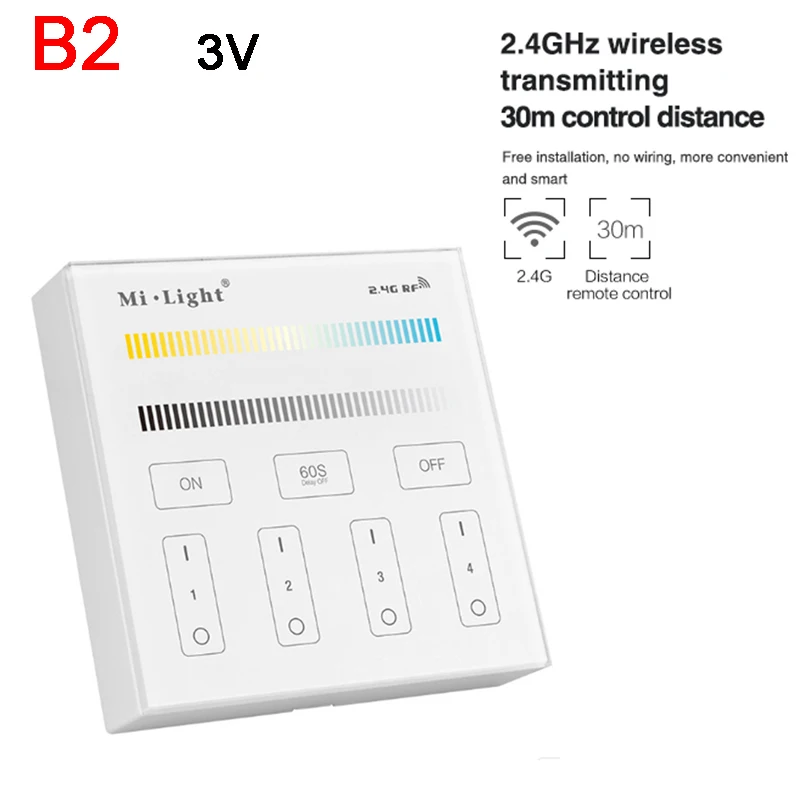 Miboxer FUT035/WL Box1/B2/T2 светодиодный ленточный светильник с затемнением 4 зоны яркость