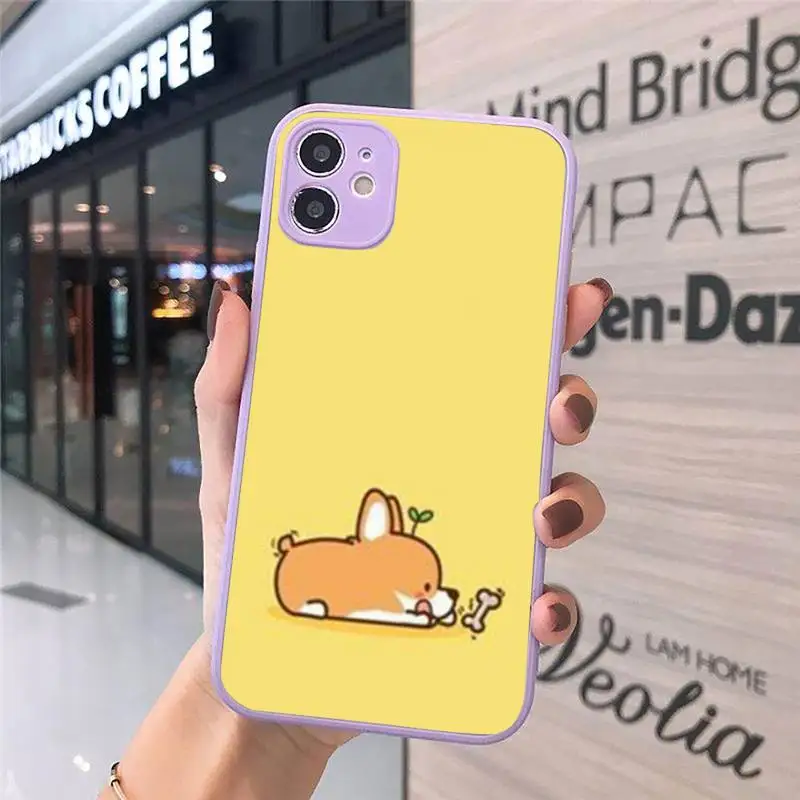 

Cartoon welsh corgi pembroke dogy Phone Cases Matte Transparent for iPhone 7 8 11 12 s mini pro X XS XR MAX Plus cover funda