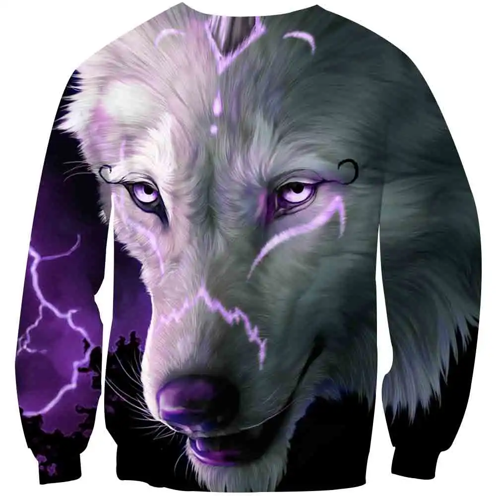 

Autumn Sweatshirt boys Wolf 3D Print Streetwear Round Neck Long Sleeve Tops Funny Animal child's Clothes Casual Pullover 4-14