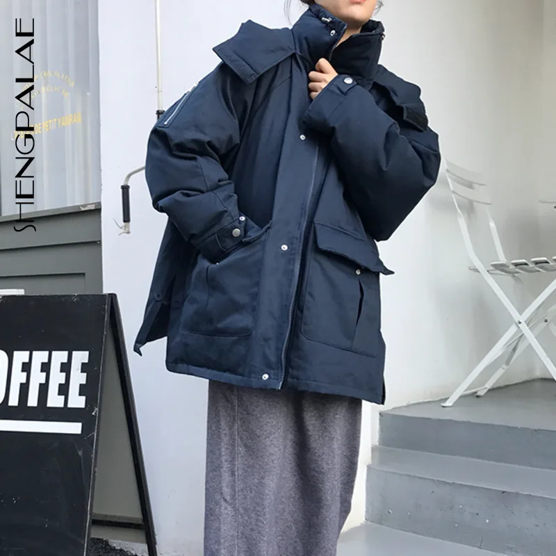 SHENGPALAE 2019 Новая модная зимняя куртка Для женщин Свободные Повседневное прилив Хай