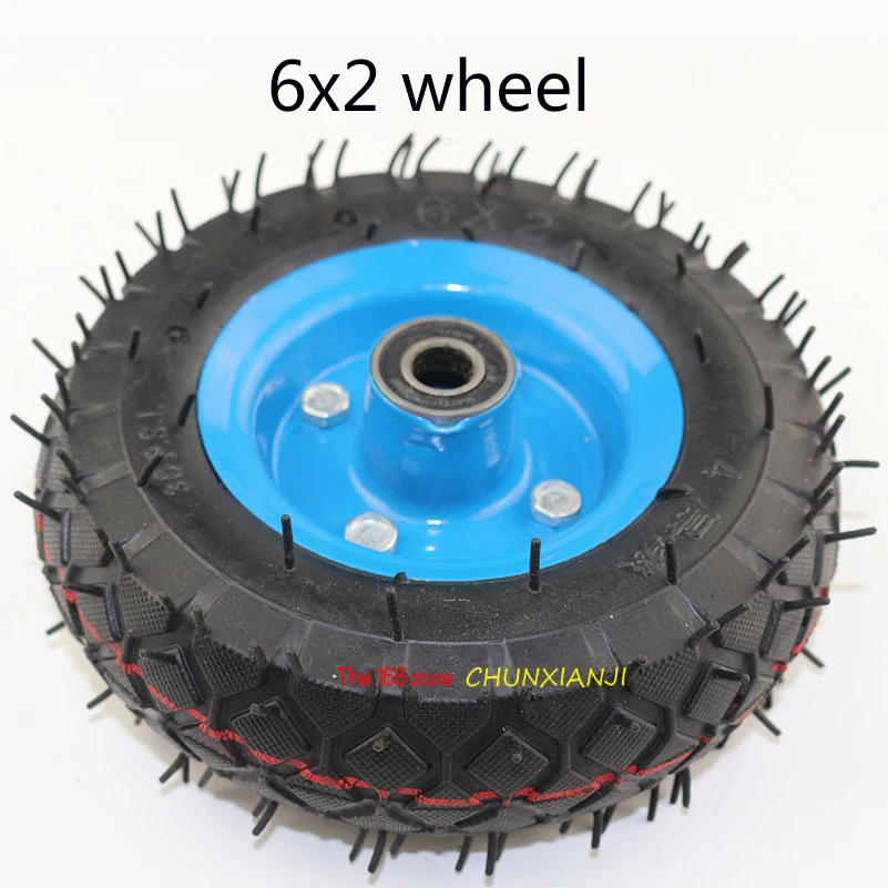 

Good quality 6x2 tire tyre rim 6 inch 15cm pneumatic wheel pump wheel trolley cart wheel roller caster wheel caster 6*2