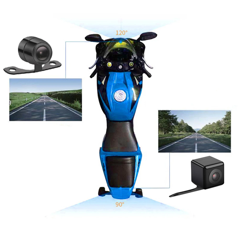 

View Video Recorder Moto Bike Dashcam 720P 480P Motorcycle DVR Dash Camera Waterproof Front Rear View GPS Recorder Box