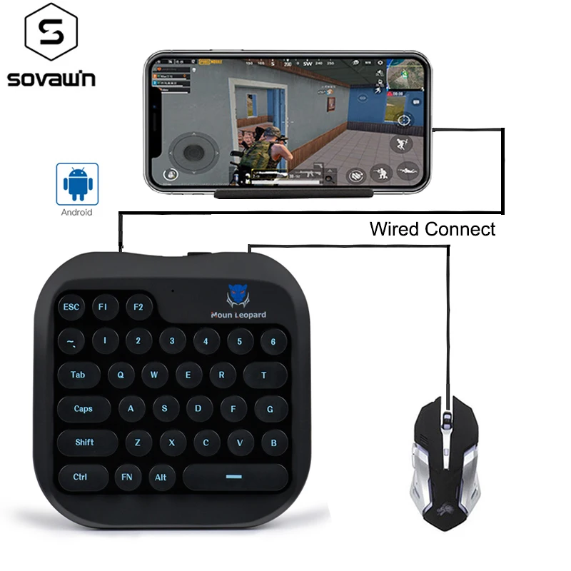 2 в 1 PUBG контроллер мобильный геймпад USB игровая клавиатура встроенный пистолет