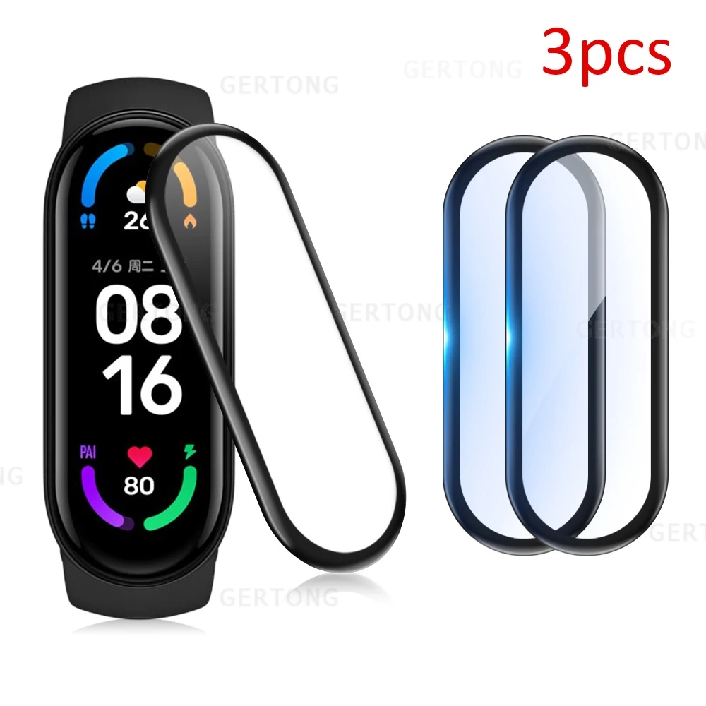 

3pcs 3D Screen Protector For Xiaomi Mi Brand 6 Smart Watch Bracelet Thicken Hydraulic Film For Xiaomi Mi band 6 Protective Cover