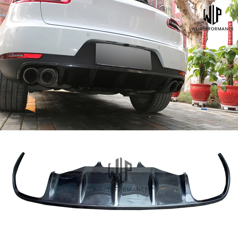 

Fits For Porsche Macan High Quality Carbon Fiber Rear Bumper Diffuser Bumpers Lip Protector Guard Skid Plate Car Body Kit 14-18